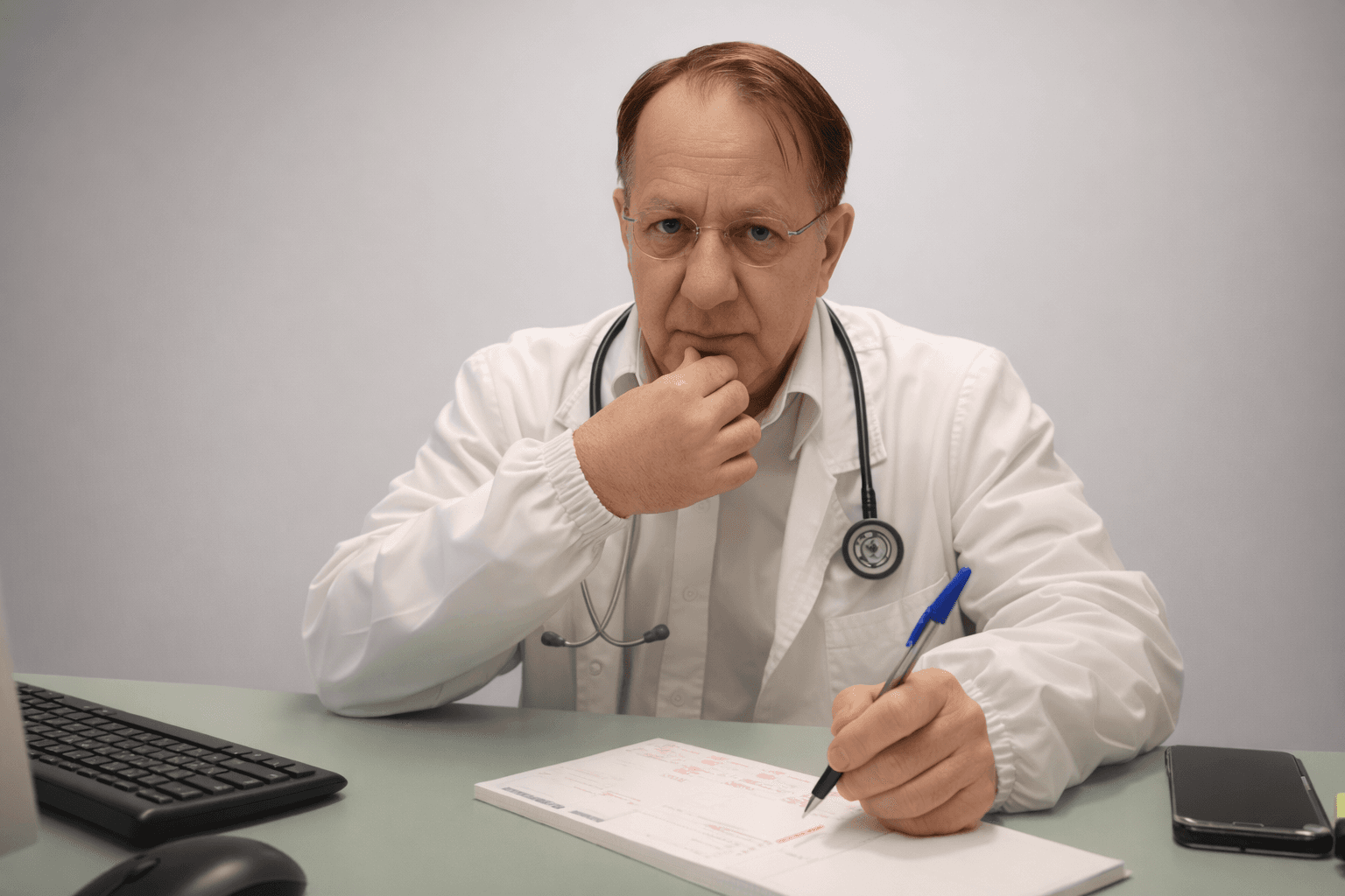 Dott. Abdul Kader Ajam nel suo studio medico a Brescia